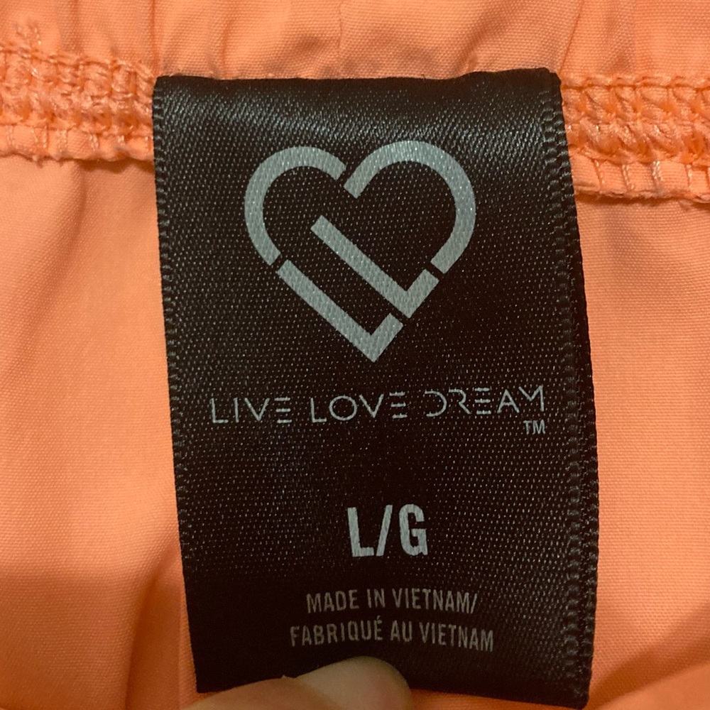 Live Love Dream gray pink athletic shorts